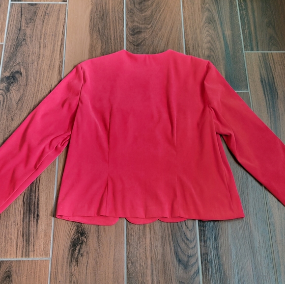 Leslie Fay Vintage Scalloped Bottom Blazer With Abstract Buttons Size 14 Petite - Picture 7 of 9